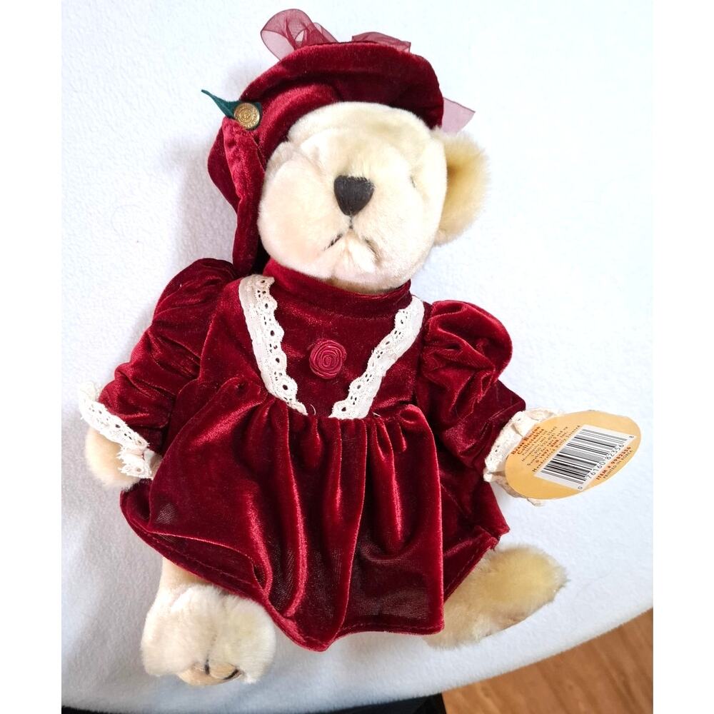 Vtg Pickford Bears Pearl Bear of Wealth Plush Red Velvet Dress Stuffed Animal